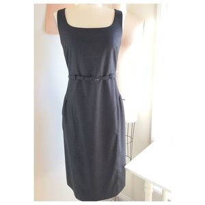 Chaiken Wool Belted Sleeveless Midi Dress